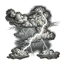 lightning storm clouds with lightning tattoo design idea