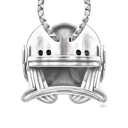 spartan helmet with writting under the helmet saying "Quand ont veut, ont peux" tattoo design idea