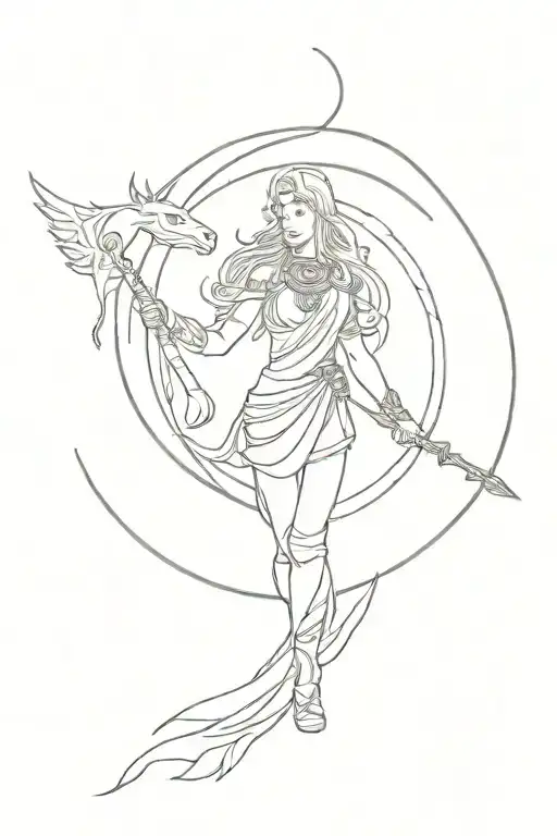 simple norse mythology hel nordic godess tattoo design idea
