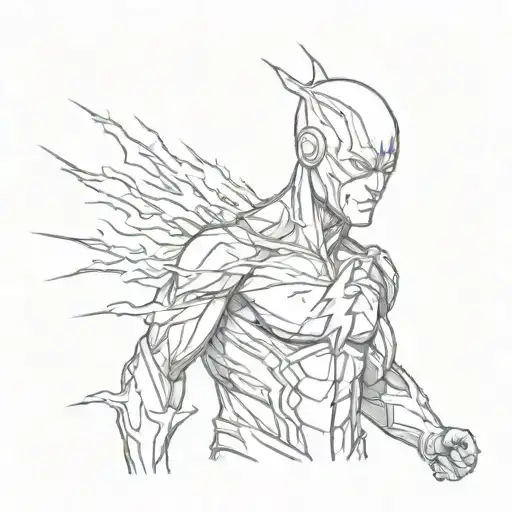 reverse flash with lightning tattoo design idea