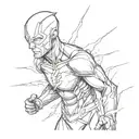 reverse flash with lightning tattoo design idea