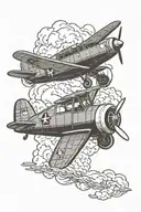 patch work tatoo airplane tattoo design idea