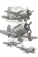 patch work tatoo airplane tattoo design idea