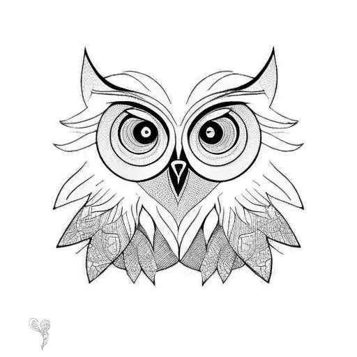 Owl lines  tattoo design idea