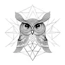 Owl lines squares ando triangles tattoo design idea