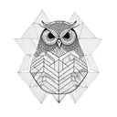 Owl lines squares ando triangles tattoo design idea