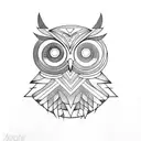 Owl lines squares ando triangles tattoo design idea