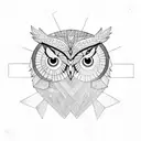 Owl lines squares ando triangles tattoo design idea