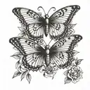 two butterflies  tattoo design idea