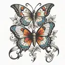 two butterflies  tattoo design idea