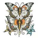 two butterflies  tattoo design idea