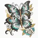 two butterflies  tattoo design idea