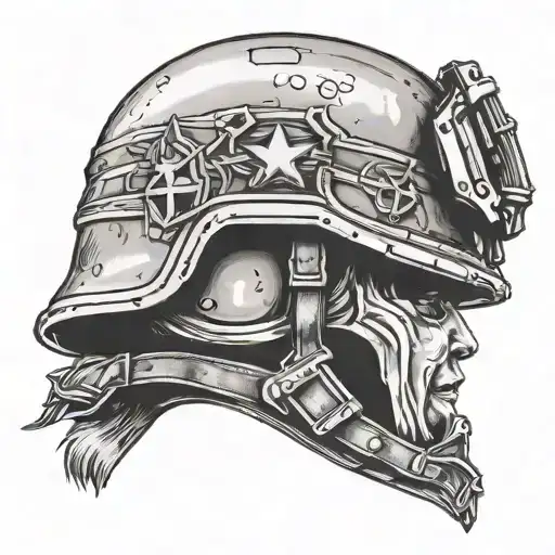 army helmet tattoo design idea