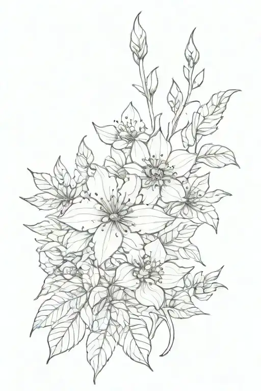 botanical dark tattoo design idea