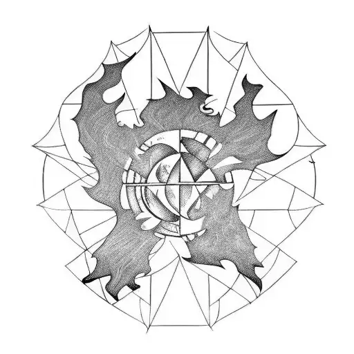 combination of avatar nations fire and earth tattoo design idea
