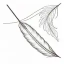 A feather with a small, flying bird: This combines the idea of lightness and freedom in a clean, minimalist style. tattoo design idea