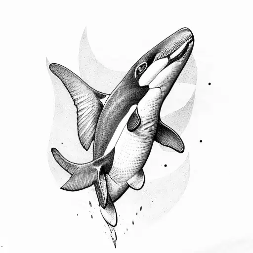 orca with wings tattoo design idea