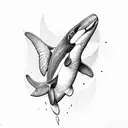 orca with wings tattoo design idea