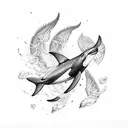 orca with wings tattoo design idea