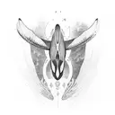 orca with wings tattoo design idea