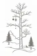 tree and totem pole tattoo design idea
