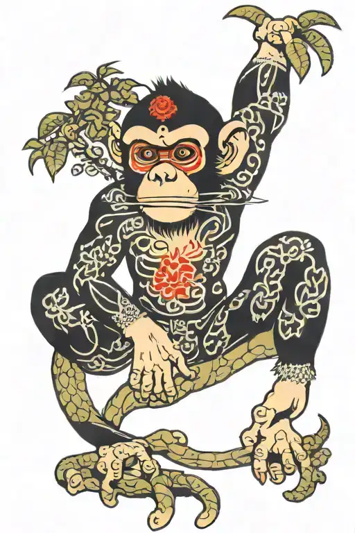 monkey tattoo design idea