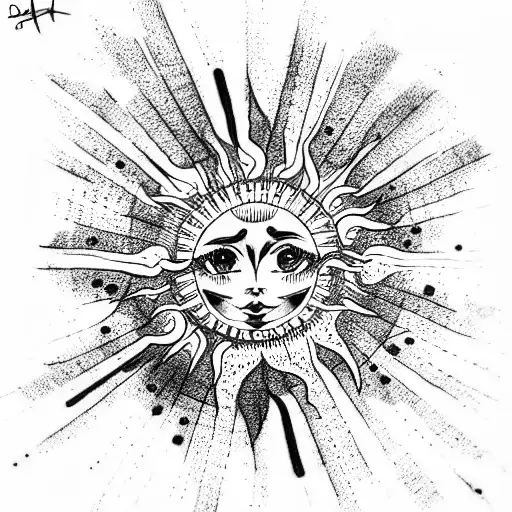 sun tattoo design idea