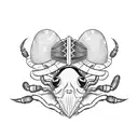 A stylish scorpion wearing a fashionable hat tattoo design idea