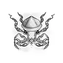 A stylish scorpion wearing a fashionable hat tattoo design idea