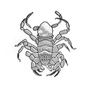 A stylish scorpion wearing a fashionable hat tattoo design idea