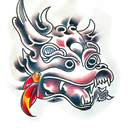 Foo Dog tattoo design idea