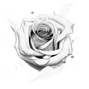 rose with dancing couple tattoo design idea
