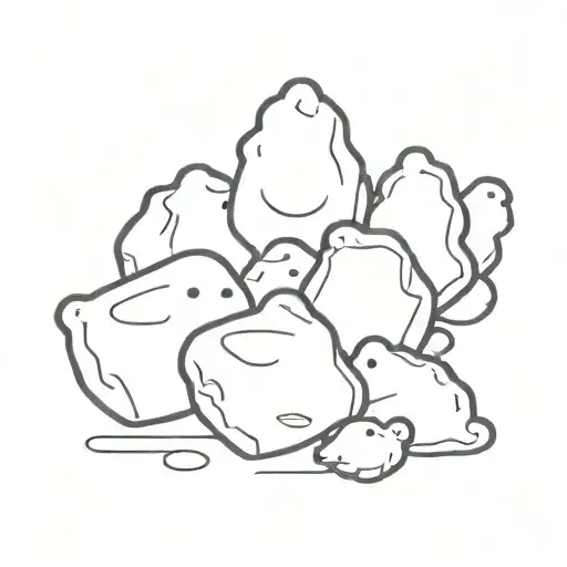 cute chicken nuggets tattoo design idea