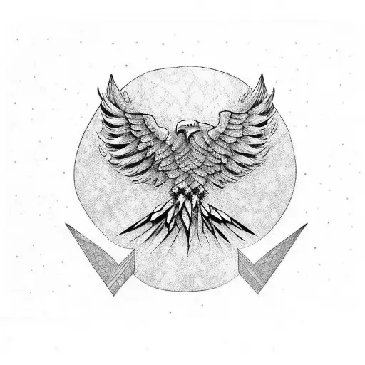 Eagle spreading wings with "Aquila Graece" Inscription  tattoo design idea