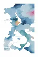 maps of Argentina and Galicia together with gradient flags tattoo design idea