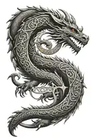 Norse symbols in Draconic Dragon Alphabet The Elder Scrolls, I mentioned meaning the beginning, middle and end of life. tattoo design idea