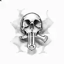 skull with wrench crossbones tattoo design idea