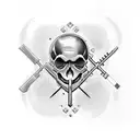 skull with wrench crossbones tattoo design idea