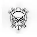 skull with wrench crossbones tattoo design idea