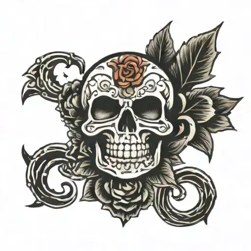 Grateful Dead skull tattoo design idea
