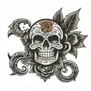Grateful Dead skull tattoo design idea