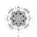 Dot work mandala with massage tools incorporated tattoo design idea