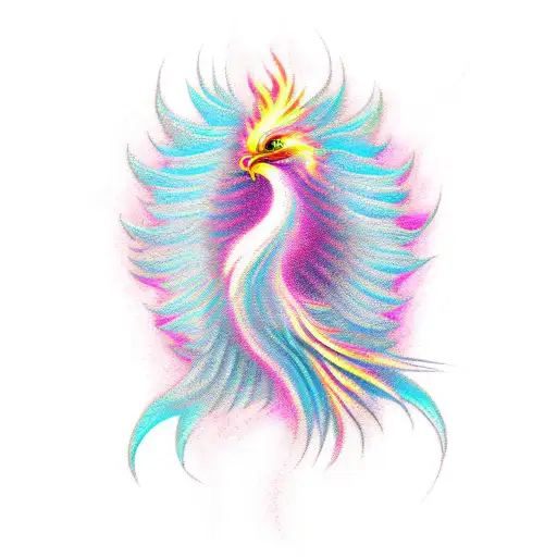 Feminine Phoenix tattoo design idea