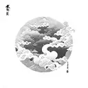 japanese clouds with a samurai tattoo design idea