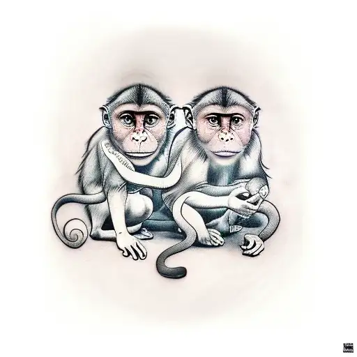 3 wise monkeys tattoo design idea