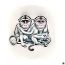 3 wise monkeys tattoo design idea
