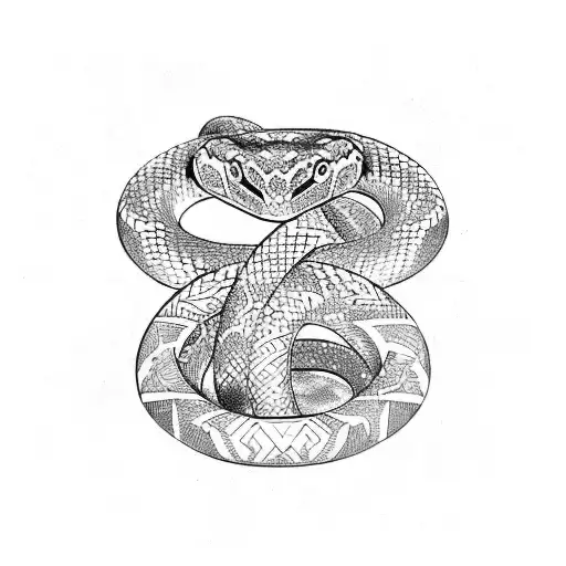 hawaiian tribal snake tattoo design idea