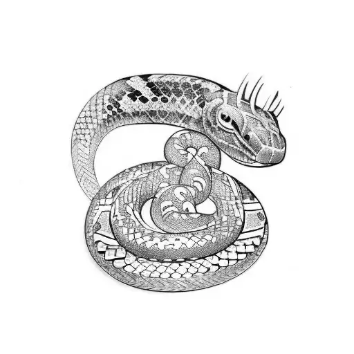 hawaiian tribal snake tattoo design idea
