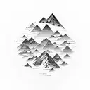 A serene mountain landscape with a hidden compass integrated into the design, symbolizing the client's love for hiking and nature tattoo design idea