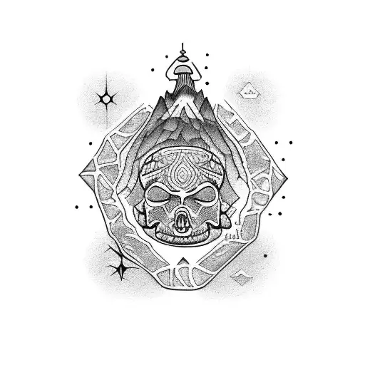 Popocatépetl cargando a Iztaccíhuatl tattoo design idea
